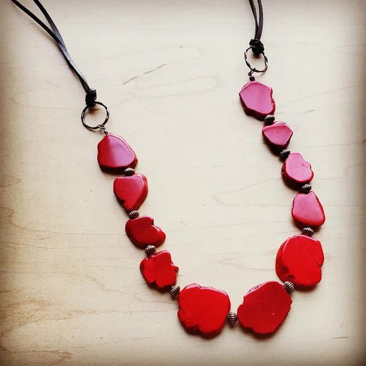 Red Turquoise Slab Necklace