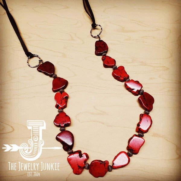 Red Turquoise Slab Necklace