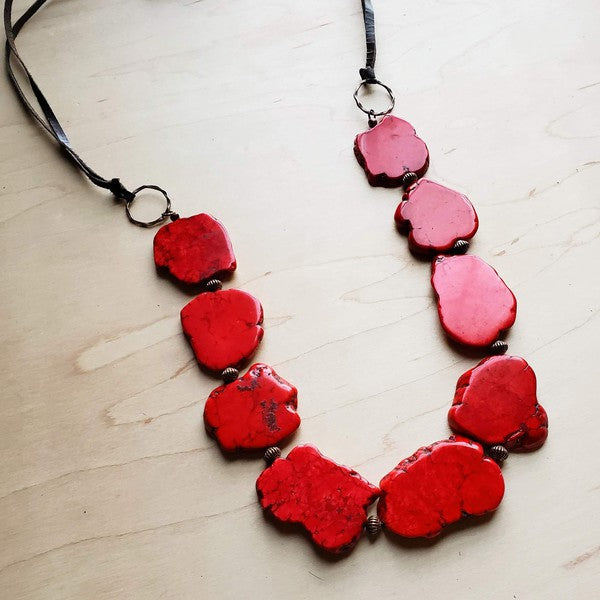 Red Turquoise Slab Necklace