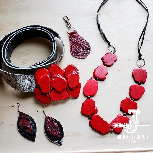 Red Turquoise Slab Necklace