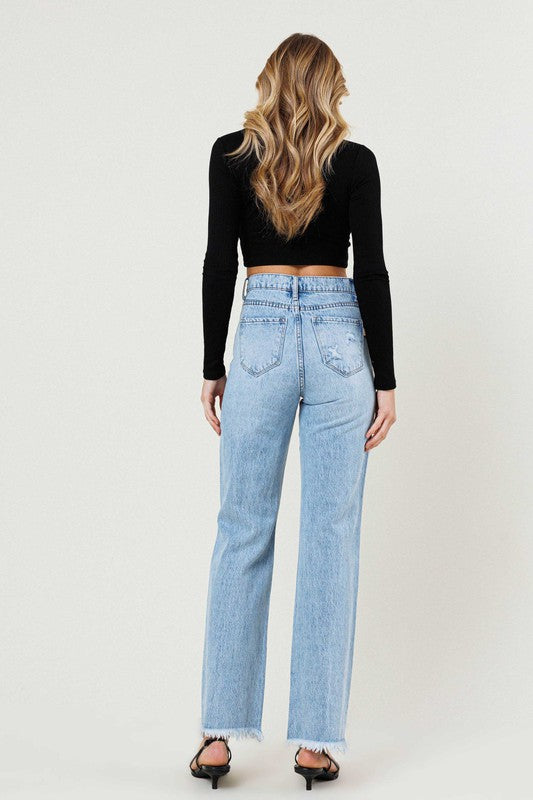 Distressed Wide Leg Jeans