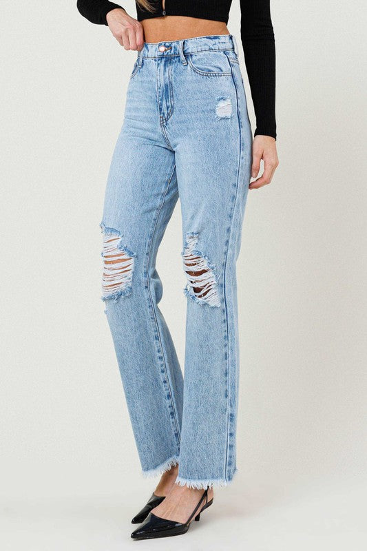 Distressed Wide Leg Jeans