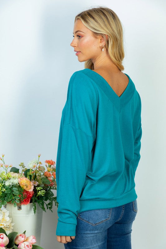 Long Sleeve Solid Knit Top