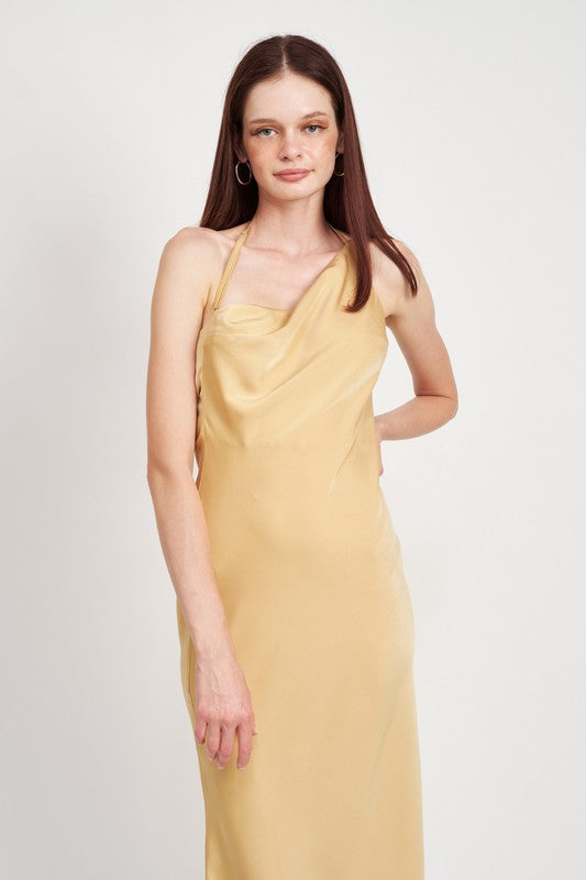 SATIN MAXI BIAS DRESS