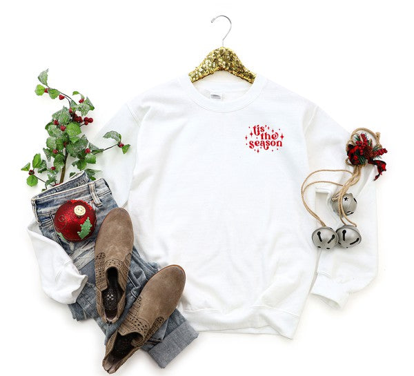 Embroidered Tis The Season Graphic Sweatshirt