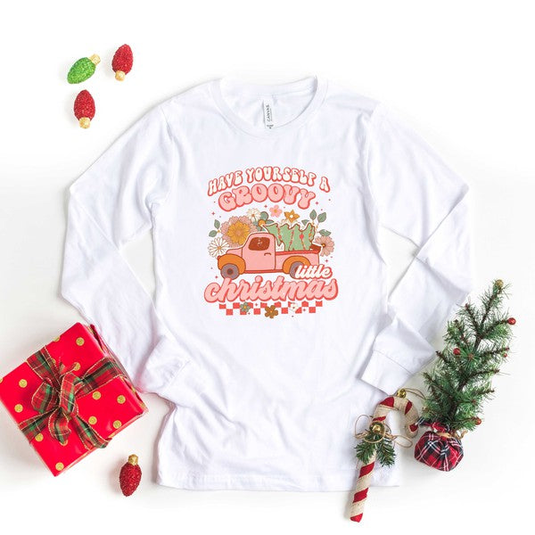 Groovy Little Christmas Truck Long Sleeve Tee