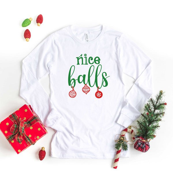 Nice Balls Long Sleeve Graphic Tee