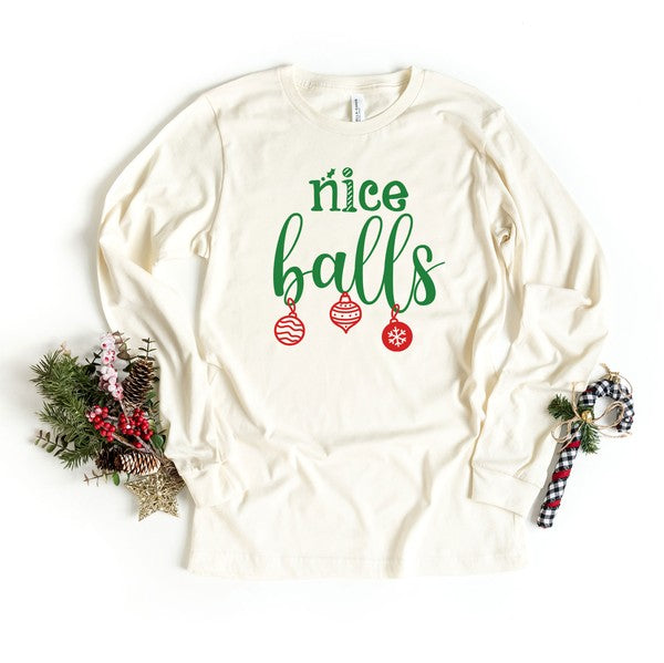 Nice Balls Long Sleeve Graphic Tee