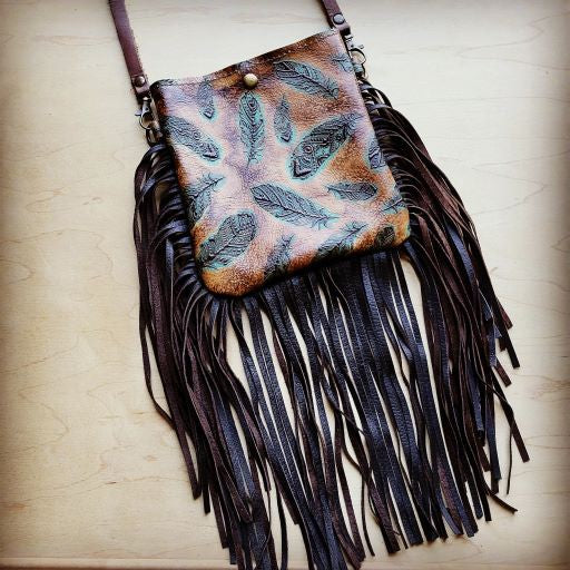 Plumas Sepia Leather Full Fringe