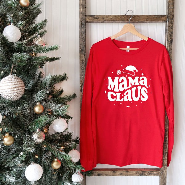 Mama Claus Long Sleeve Graphic Tee