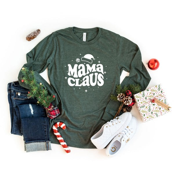 Mama Claus Long Sleeve Graphic Tee