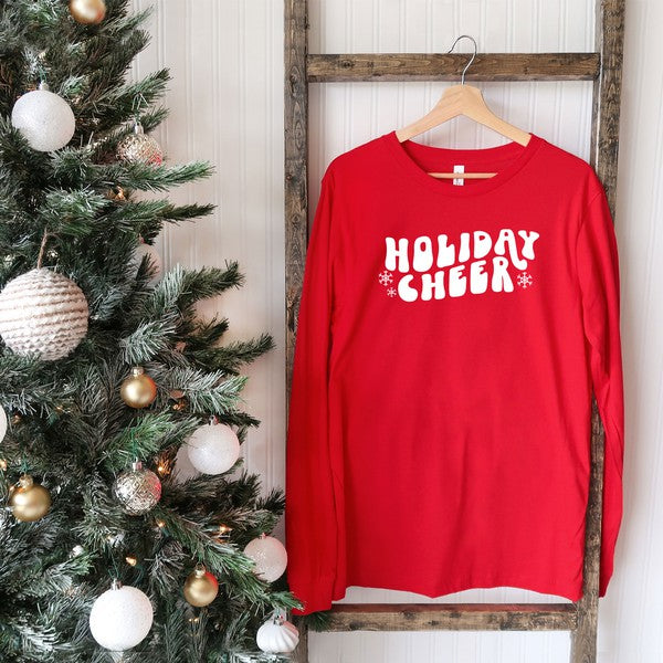 Holiday Cheer Wavy Long Sleeve Graphic Tee