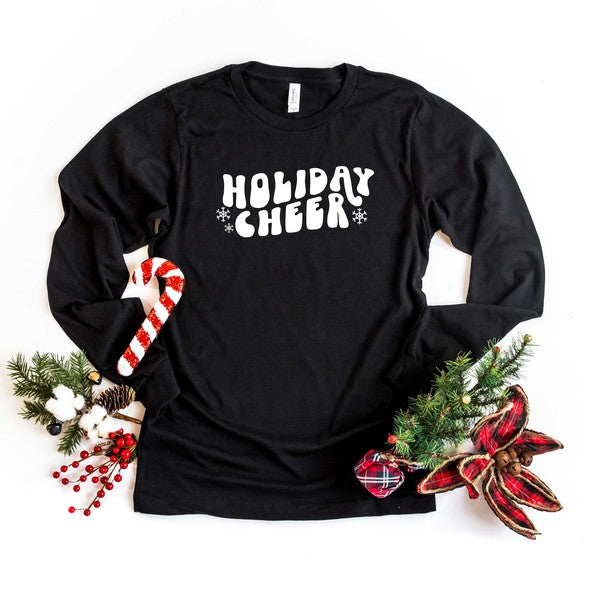 Holiday Cheer Wavy Long Sleeve Graphic Tee