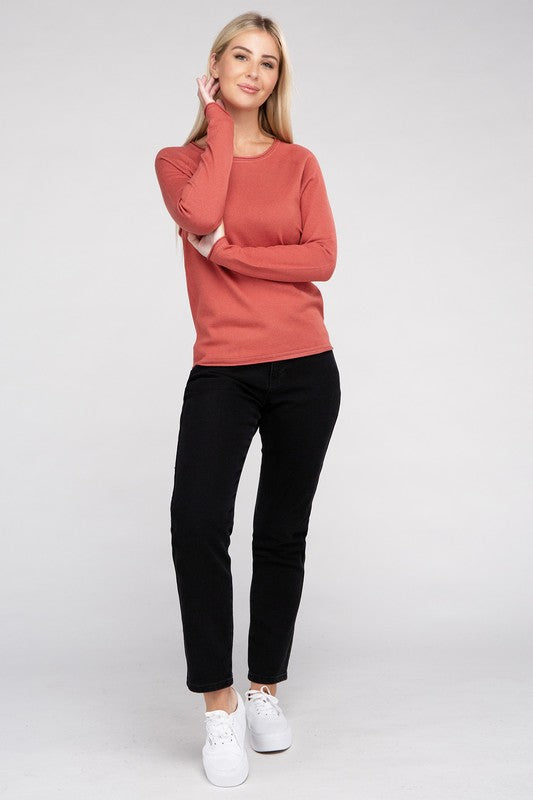 Viscose Round Neck Basic Sweater