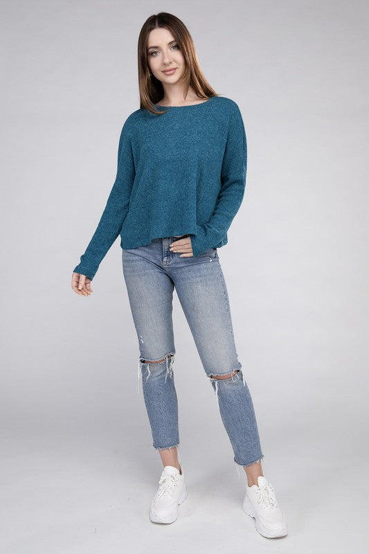 Ribbed Dolman Long Sleeve Sweater