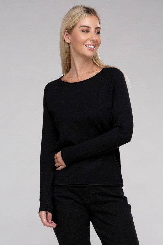 Viscose Round Neck Basic Sweater